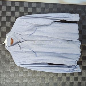 Walls Long Sleeve Pearl Snap Work Shirt Size L